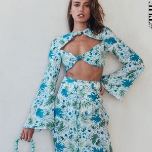 Cult Gaia Cropped Tie Top